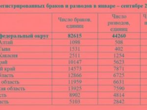 Статистика разводов по регионам россии 2021